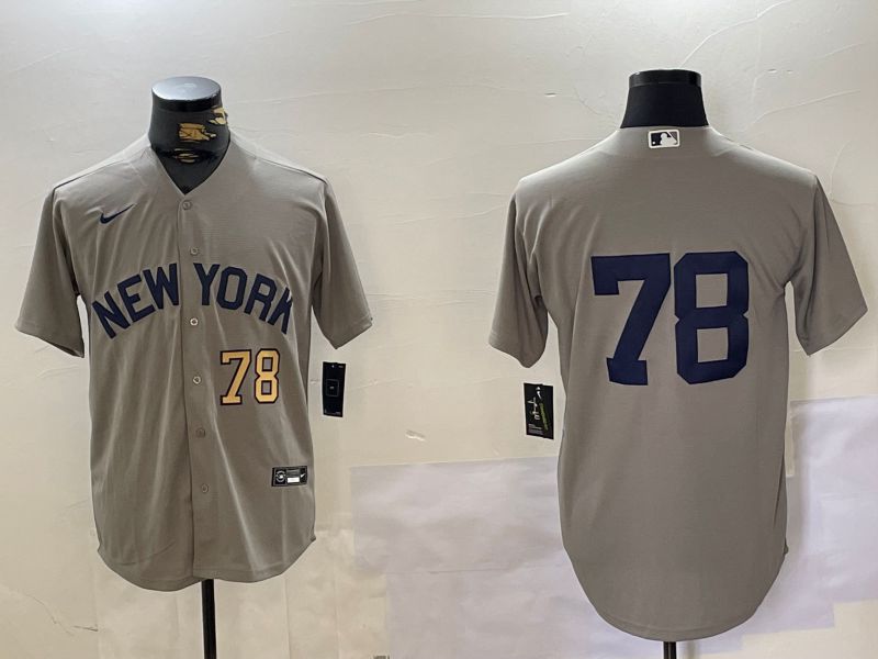 Men New York Yankees #78 No Name Grey Game 2024 Nike MLB Jersey style 2->new york yankees->MLB Jersey